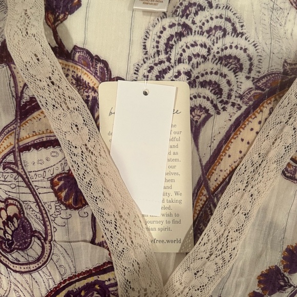 NWT Band of the Free Paisley Crop Fairy Top Lace Romantic Boho Festival Sz S - Picture 7 of 9